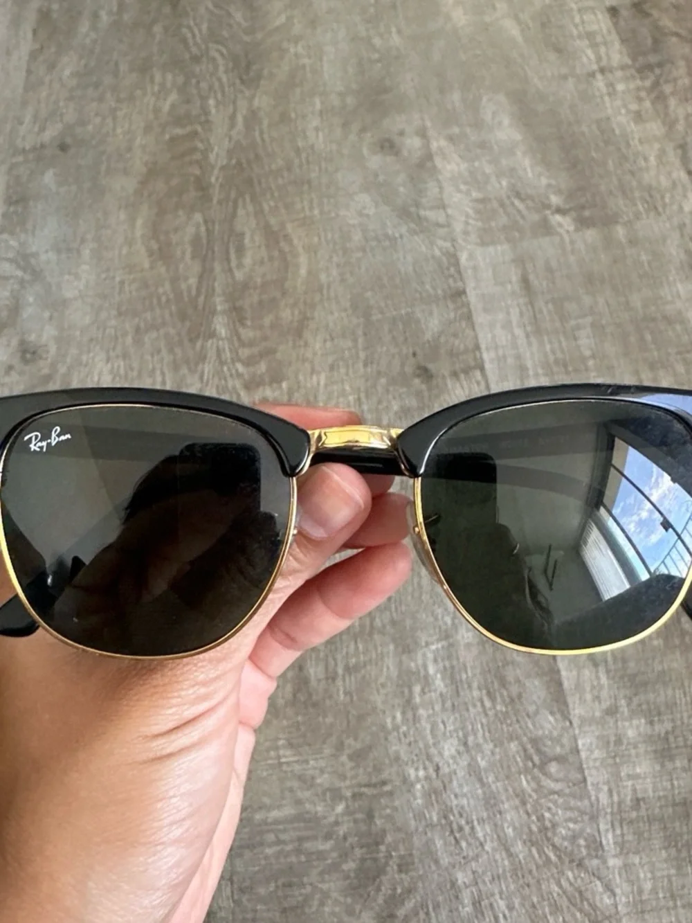 Ray-Ban Black and Gold Clubmaster Sunglasses